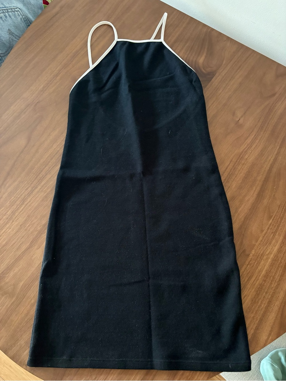 Zara Black Mini Dress with White Trim